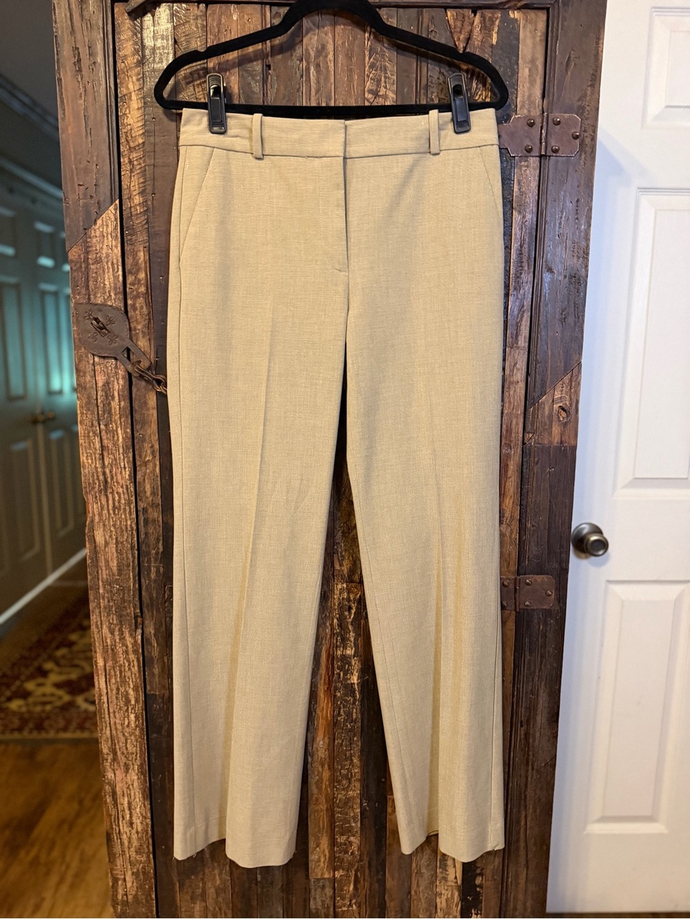Talbots Women’s Pants Size 6 Taupe Tan Straight Leg stretch dress trouser office